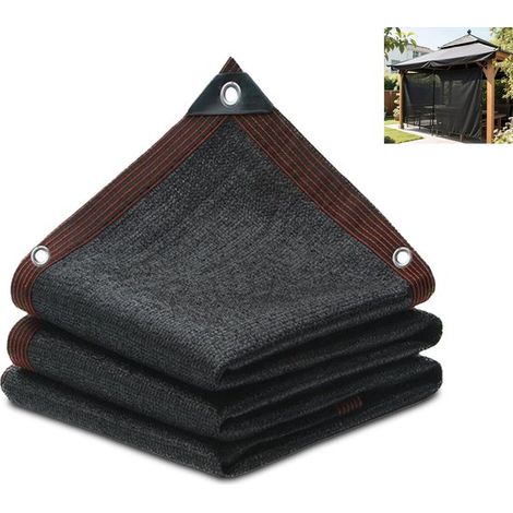 Malla de sombreo rectangular para jardín, gruesa y resistente, de 3x4 m (negra) (1/5)