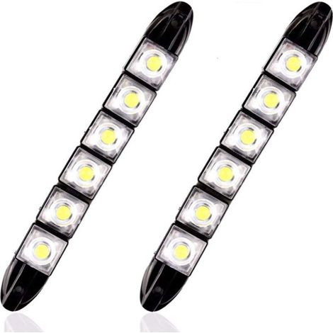 6 LED Flexible 12V Voiture Camion Feux Diurnes Brouillard Lampe Étanche Feux Diurnes