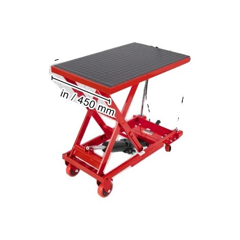 Table de levage hydraulique, capacité de 500 lbs, construction en acier durable, Rouge 500lbs (1/2)