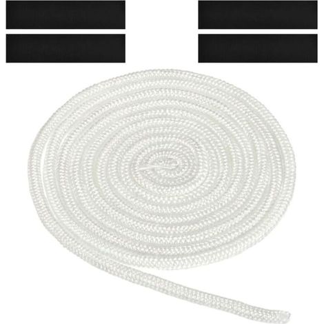 Cordon d'étanchéité, joint de remplacement pour porte de cheminée et de poêle, fibre de verre, blanc, 14 mm x 2 m (1/4)