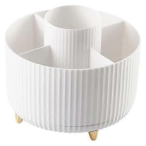 Organisateur de maquillage rotatif à 360° - Porte-pinceaux de maquillage avec 5 compartiments pour cosmétiques, bijoux, coiffeuse, chambre, papeterie (1/5)