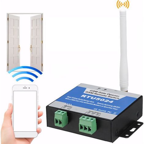 Relais d'ouverture de portail GSM RTU5024, Fréquence 850/900/1800/1900 MHz, Gestion du contrôle d'accès multi-utilisateurs, Convient aux ascenseurs/garages/salles des machines, Commande à distance par