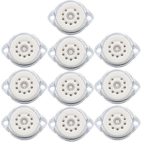 Lot de 10 supports de montage sur châssis (9 broches) en céramique pour tubes électroniques (12AX7, ECC82, 6922, EL84, 6DJ8, 12AU7, 12AT7) – Audio et guitare (1/5)