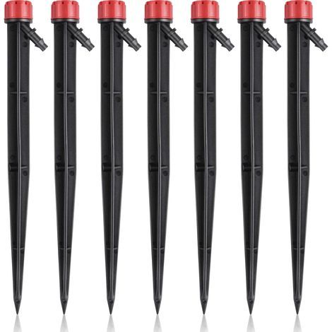 20-teiliges Set Mikro-Sprühdüsen für die Bewässerung, 360° verstellbar, 8 Löcher, kreisförmiger Sprühstrahl, Tropfer für die Bewässerung von Garten, Rasen und Blumenbeet, 18 cm (1/5)