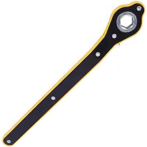 Clé à cliquet pour cric automobile - Acier à haut carbone - Pour changement de roue d'urgence - Voiture Moto SUV - Longueur 34 cm - 1 pièce
