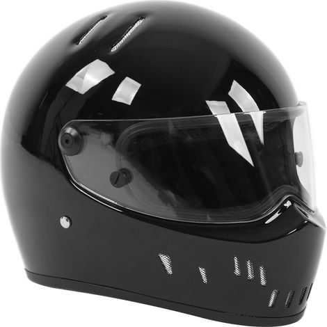 Casque moto intégral noir, casque de moto cross route sport pour adulte homme femme, taille XL, casque jet scooter urbain. (1/5)