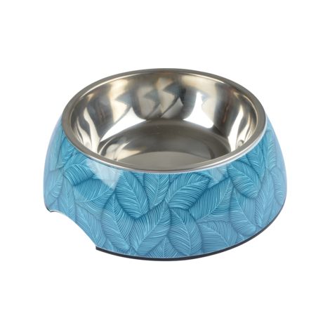 Gamelle pour animaux en inox à motif Everplant - 600ml - Bleu - D 17,6 cm - Livraison gratuite (1/2)