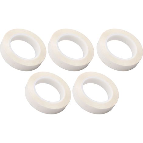 Lot de 5 rubans adhésifs isolants PET blancs de 0,05 mm d'épaisseur, résistants à la chaleur, pour applications électriques. (1/5)