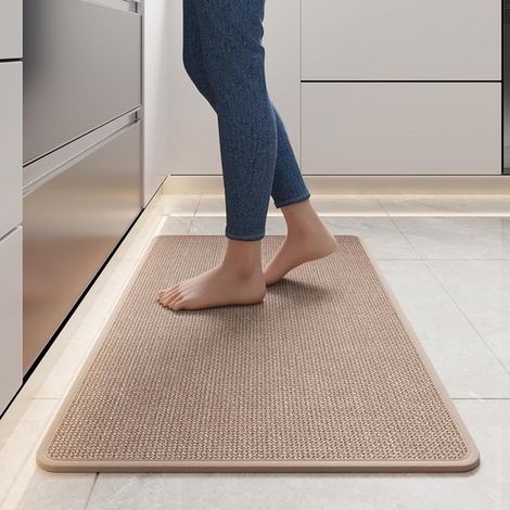 Tappeto da cucina 44x120 cm antiscivolo, lavabile, con retro in gomma, ideale per corridoio, facile da pulire e ad asciugatura rapida, colore marrone. (1/5)