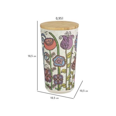 Ensemble de 3 conteneurs de rangement avec couvercle en bambou GARDEN