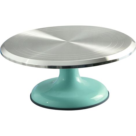 Plateau tournant professionnel en alliage d'aluminium de 25 cm (10 pouces) pour la décoration de gâteaux à domicile (bleu).