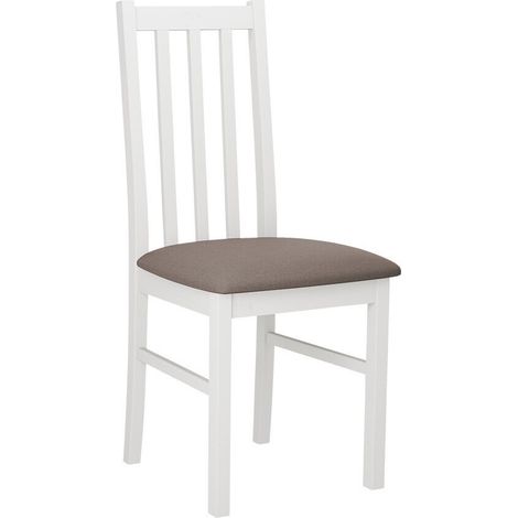 Silla Victorville 141, Blanco, 94x43x49cm, Tapiz, De madera, Madera, Muebles ya montados (1/4)