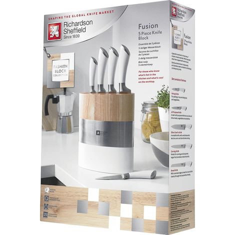 Richardson-Sheffield Fusion bloc de couteaux blanc inox (1/5)
