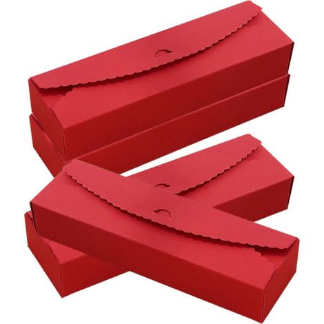 Lot de 30 boîtes à bonbons en papier rouge, idéales pour offrir biscuits, desserts et chocolats lors de mariages et de fêtes de Noël. (1/5)
