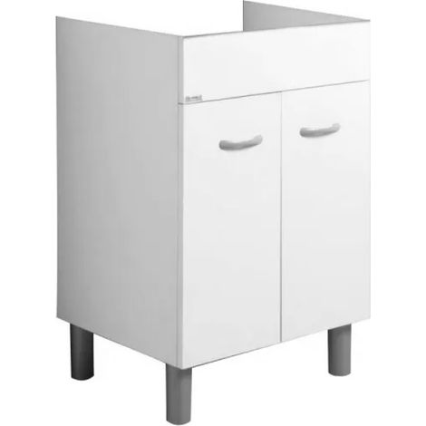 MOBILE LAVATOIO IN LEGNO NOBILITATO BIANCO 2 ANTE MODELLO MOSELLA - CM 57,5X57,5