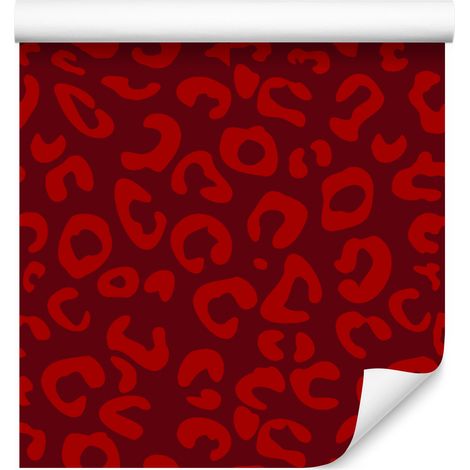 Papier peint imitation peau d'animal rouge et bordeaux 50x1000 cm (1/5)