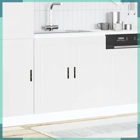 853927 Meuble bas pour évier Porto blanc 80x46x81,5 cm bois ingénierie (1/5)