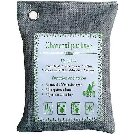 Sac purificateur d'air au charbon actif de bambou pour la désodorisation de la voiture et de la maison (gris) (1/5)