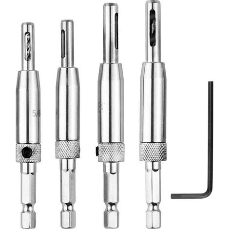 4pcs Paquet forets à charnière Autocentrants, Jeu forets centrage, quincaillerie charnière Autocentrante, Travail du Bois, réglable pour Une Utilisation dans des forets à Changement Rapide (1/4)