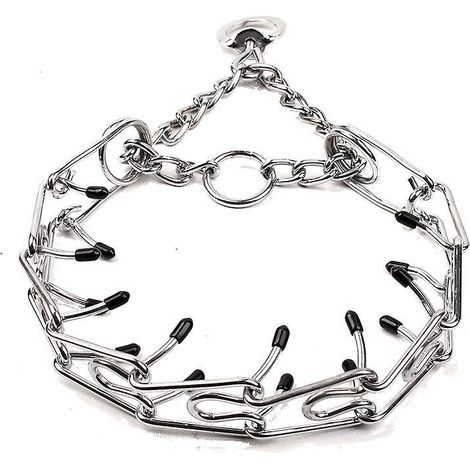 (silber-m) Verchromtes Trainingshalsband für Hunde, verstellbares Halsband für Haustiere, Hundehalsband aus Edelstahl (1/5)