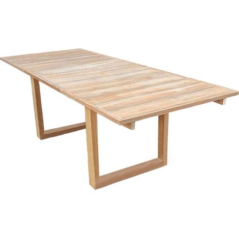 Tavolo allungabile 180/260 cm da giardino in legno pregiato di teak con piano a doghe T-Table (1/3)