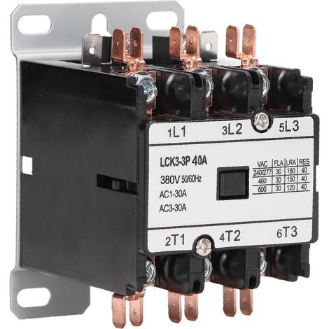 Contacteur 40A 3P 380V pour Climatisation et Chauffage Ventilation, Commande de Puissance pour Système CVC, Contacteur de Contrôle Industriel (1/5)