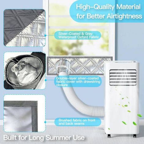 Bande D'étanchéité Pour Climatisation Mobile - Tissu Oxford Renforcé Aluminium - Isolation Thermique Étanche Pour Fenêtres Coulissantes - 25x100 cm (1/5)