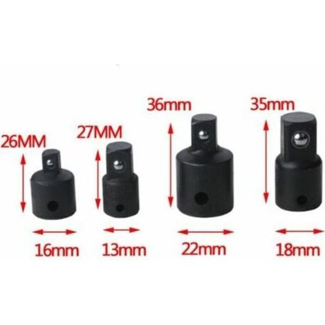 Jeu d'Augmentateurs et Réducteurs Adaptateur à Cliquet Adaptateurs Réducteurs Pour Douilles et Embouts Triomphe 4pcs 1/2" 1/4" 3/8" Pillote (1/3)