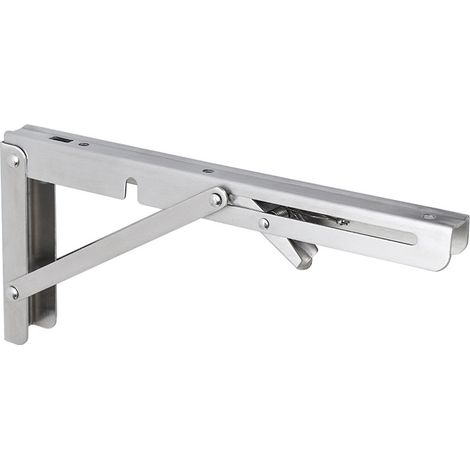 lot de 2 Supports d’Étagère Pliables 200mm, Équerre Pliante en Acier Inoxydable Console Murale Supports de Table Flottants Equerre Pliable