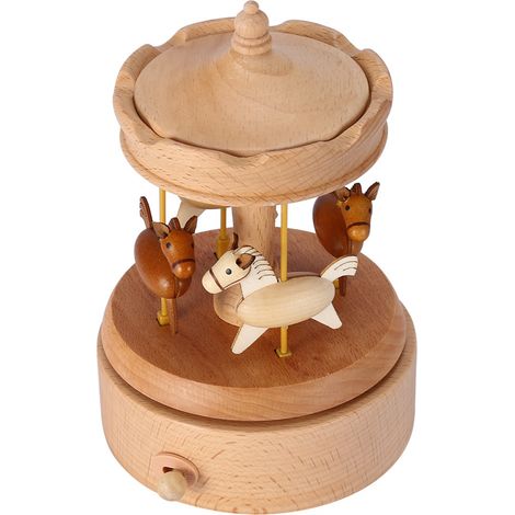 Boîte à musique vintage en bois, magnifique objet artisanal en bois, cadeau d'anniversaire ou de Noël, décoration intérieure (1/5)