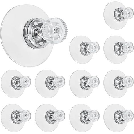 12 Ventouses Transparentes à Visser 32 mm pour Verre et Vitres (1/5)