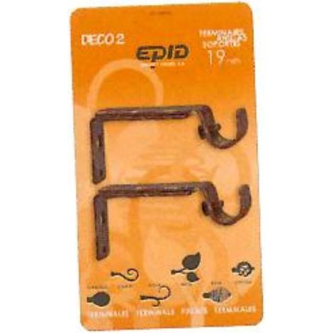 Soporte barra cortina EPID 19 mm extensible 2 unidades burdeos oro