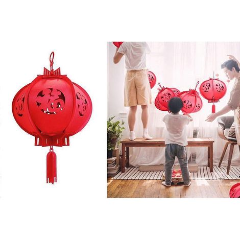 Lanternes chinoises porte-bonheur traditionnelles pour décoration festive (1/4)