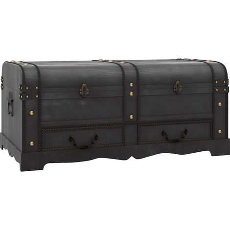 vidaXL Baúl de almacenaje madera grande negro (1/2)