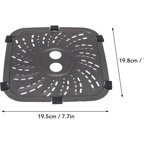 Ortviai Plaque à Griller pour Friteuse Air Fryer PowerXL 6 QT et 8 QT – Acier Inoxydable, 19,8 x 19,5 cm (1/4)