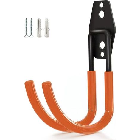 Grand crochet de fixation avec trous perforés pour charges lourds jusqu'à 30 kg, idéal pour émerillons, conduites d'eau et outils de construction, usage intérieur et extérieur (1/5)