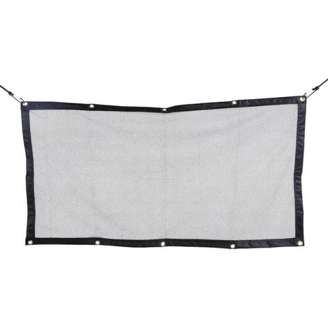 Filet de Séparation pour Voiture 120x60 Cm en Tissu Noir,Fixation du Coffre, Isolation de Sécurité, pour Chat et Bagages, Usage Auto, Format Compact (1/5)