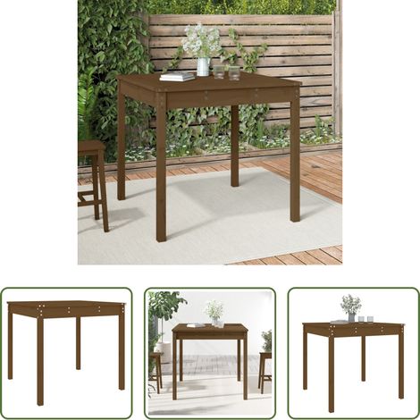 Holz - Gartentisch Honigbraun 82,5x82,5x76 cm Massivholz Kiefer (1/5)