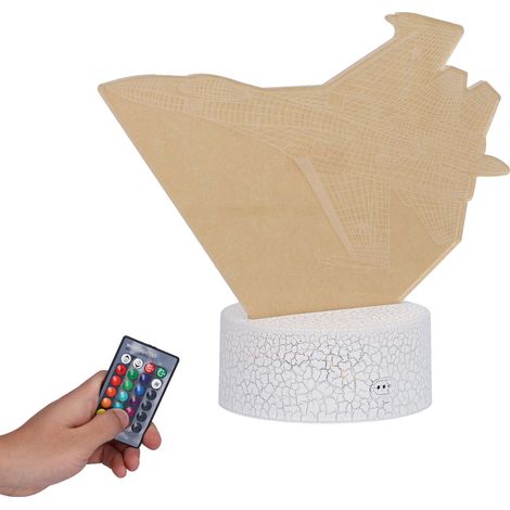 3D-Lampe mit 16 Farben, 4 Blinkmodi, dimmbar, Touch-Fernbedienung, Nachtlicht-Spielzeug für Jungen und Mädchen (1/5)