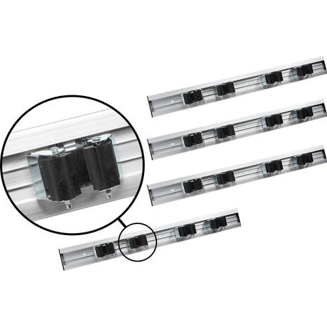4x Wandhalter Werkzeugleiste für Gartengeräte Besen Rundstiele Klemmleiste (1/5)