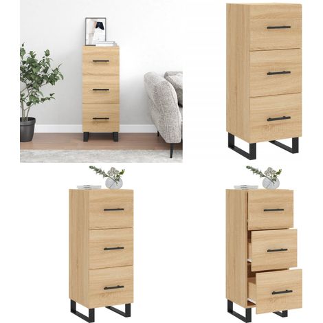 Sideboard Sonoma-Eiche 34,5x34x90 cm Holzwerkstoff - Sideboard - Wohnzimmermöbel - Holzmöbel - Eichefarben - Regal - Home & Living (1/5)