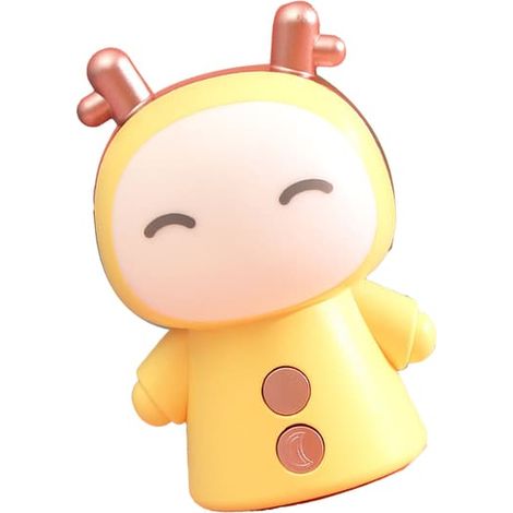 Veilleuse mignonne rechargeable USB à couleurs changeantes, lampe de chevet pour la lecture, les études et le travail, jaune citron (1/5)