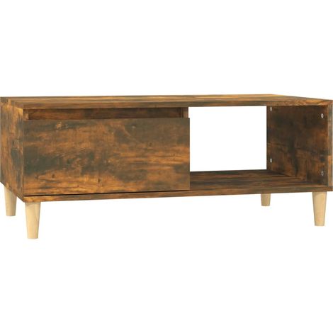 Mesa de centro con cajón diseño rústico 90 x 50 x 36,5 cm madera de ingeniería marrón DEC038528