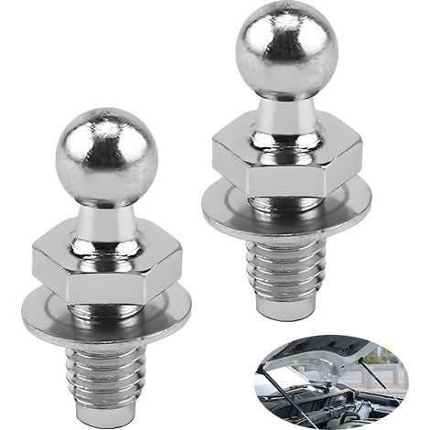 2 Pièces Boulon à Rotule,Boulon à Goujon à Bille,Goupilles à Bille Renforcées pour Vérins à Gaz, Tête Sphérique de 10 mm, Filetage M8, Compatible avec Capots de Voitures et Applications Marines (1/5)