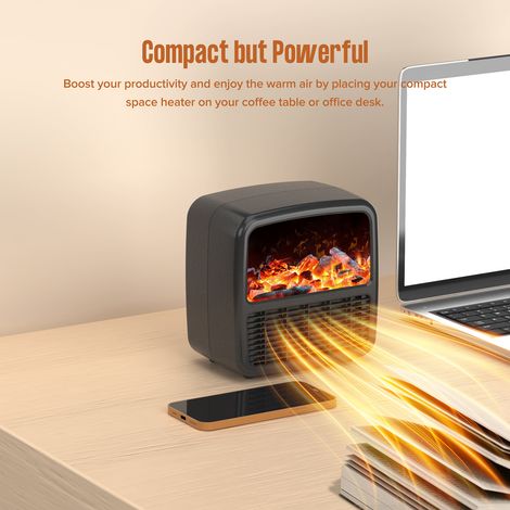 Ventilateur chauffant électrique avec poignée, idéal pour le bureau, chauffage d'appoint en hiver pour la maison et le bureau, protection contre la surchauffe. (1/5)