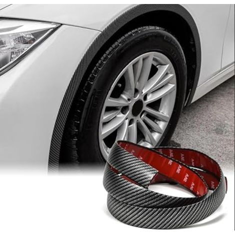 Autocollant Passage de Roue, 1,5 m x 3,5 cm Garde-Boue de Roue Auto, Protection de Passage en Forme de L Voiture, Protection de Sourcil de Roue Voiture (Carbon) (1/5)