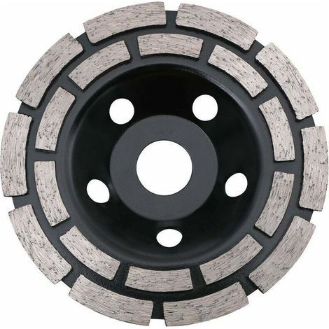 Disque diamanté 125 x 22,2 mm avec double rangée de segments : utilisation universelle pour le ponçage du béton, de la pierre, du granit, de la chape et de la maçonnerie. (1/5)