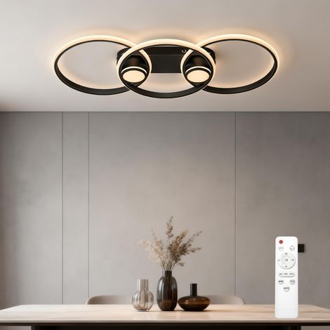 doporro LED Deckenleuchte 72W, 80 cm Deckenlampe für Wohnzimmer oder Küche, einstellbare Farbtemperatur 3000K–6000K, Sandschwarz, Alivetta25037