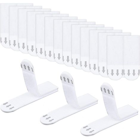 24 paia (48 strisce) di ganci per quadri senza chiodi, ganci robusti con velcro removibile, per cornici e decorazioni murali (16 x 46 mm) - AquaForge (1/5)