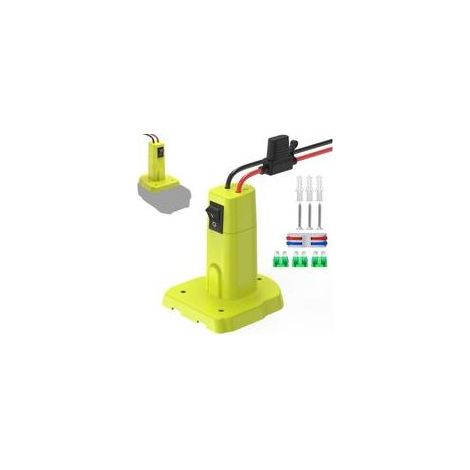 Adaptateur d’alimentation pour roue électrique – Convertisseur de batterie 18 V compatible, avec interrupteur intégré, fusible de sécurité et bornes pour câble (câble 12 AWG inclus) (1/4)